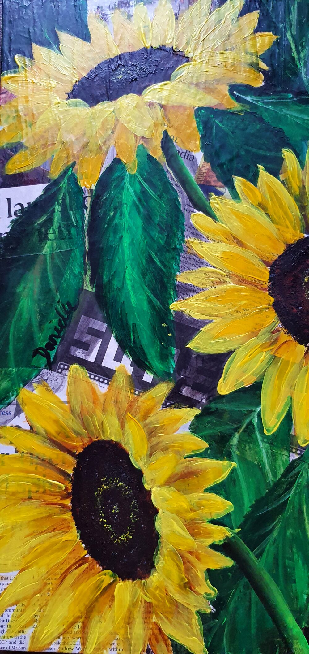 Original Acrylic Painting - Sunflower & Coffee - Image 4