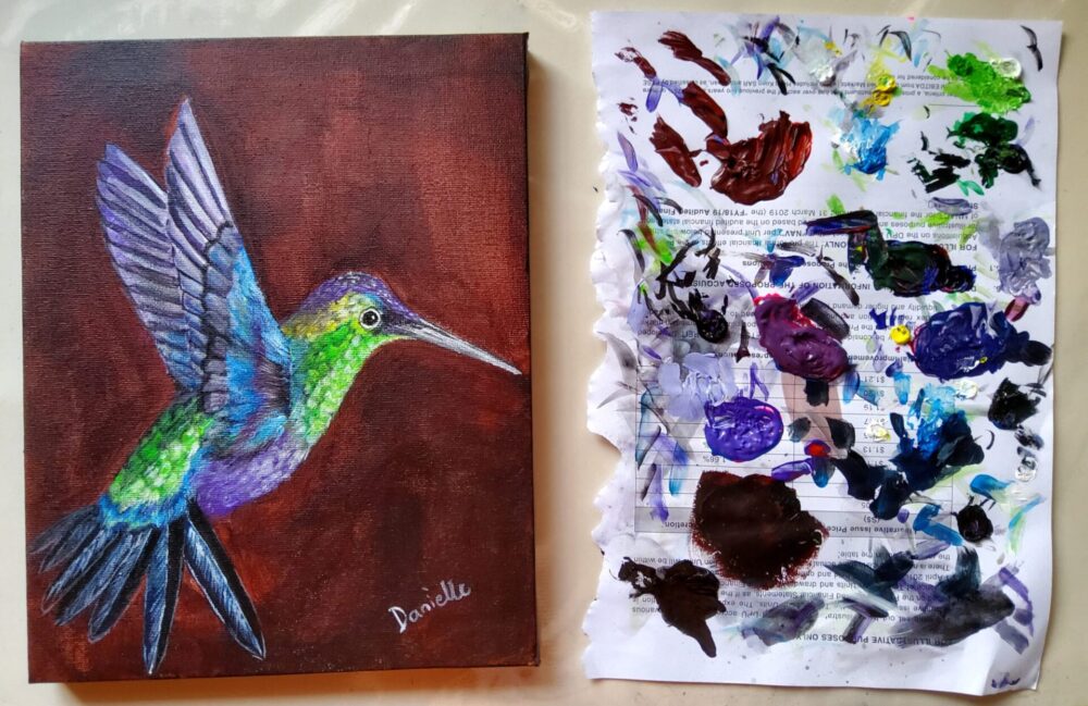 Original Acrylic Painting - Hummingbird - Image 4