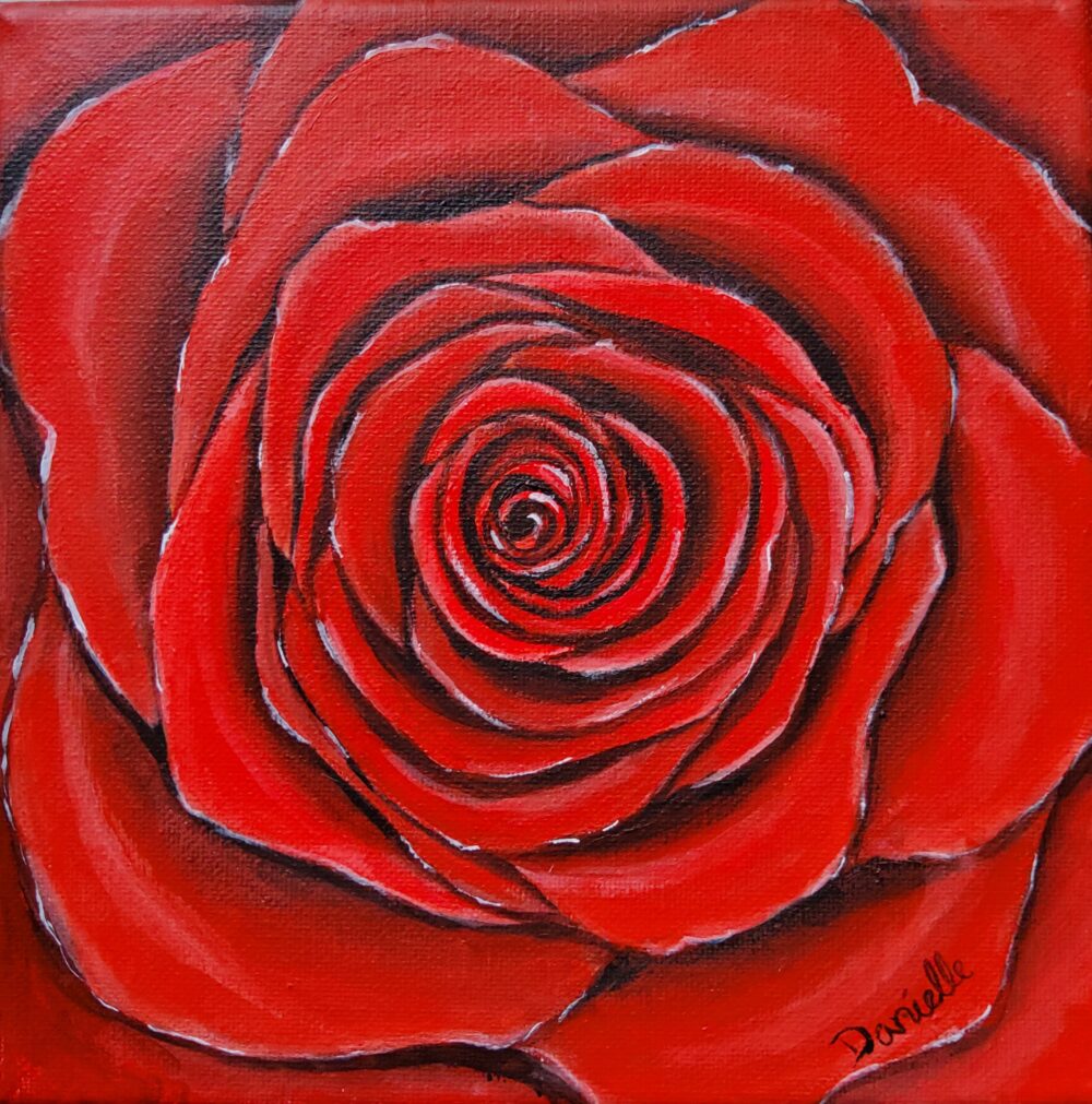 Original Acrylic Painting - Red Rose