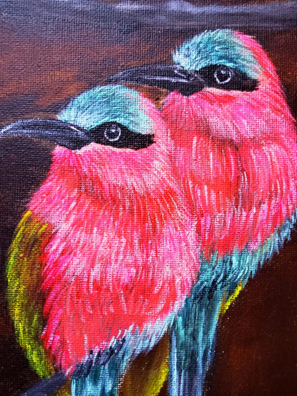 Original Acrylic Painting - Colourful Bee-eaters - Image 3