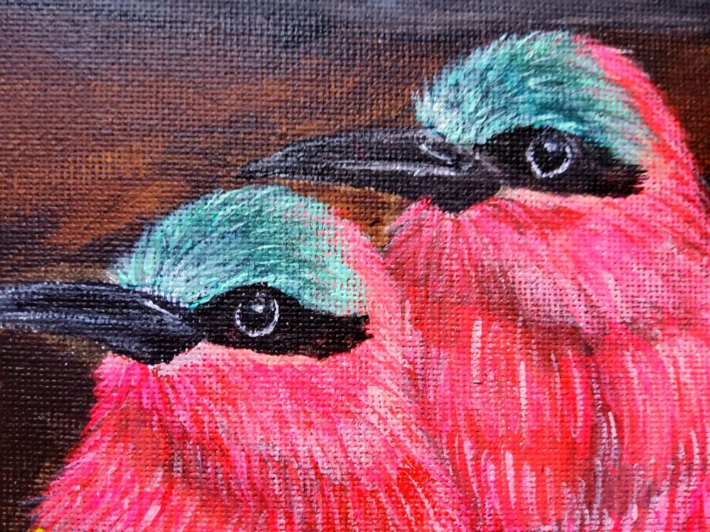 Original Acrylic Painting - Colourful Bee-eaters - Image 4