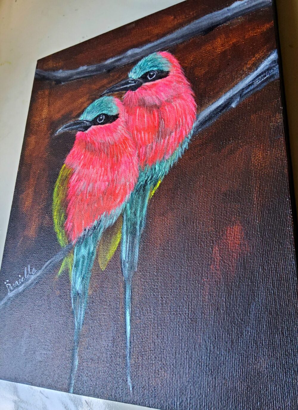 Original Acrylic Painting - Colourful Bee-eaters - Image 5