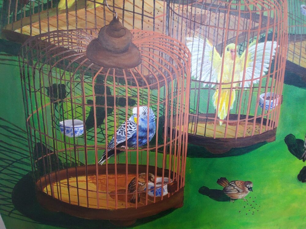 Original Acrylic Painting - Caged and Uncaged - Image 4