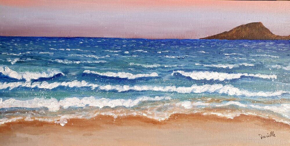 Original Acrylic Painting - Dusk at the Beach - Image 4