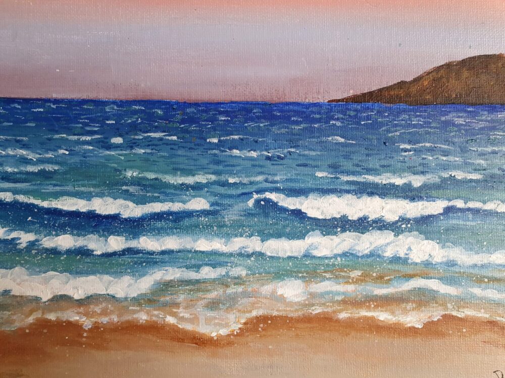 Original Acrylic Painting - Dusk at the Beach - Image 6