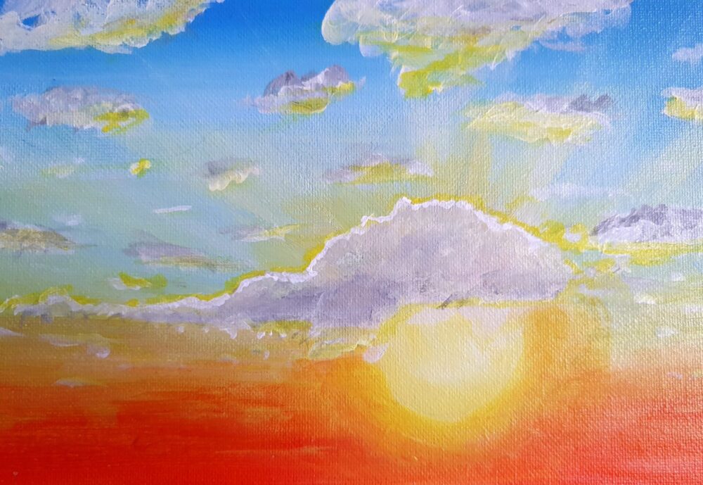 Original Acrylic Painting - Dawn at the beach - Image 3