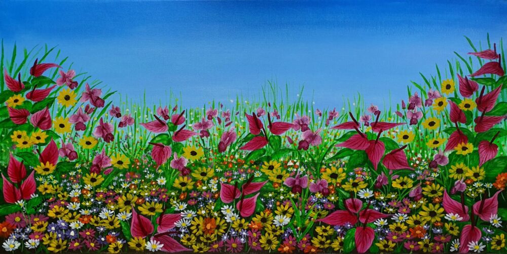 Original  acrylic painting - Wild Flowers 5