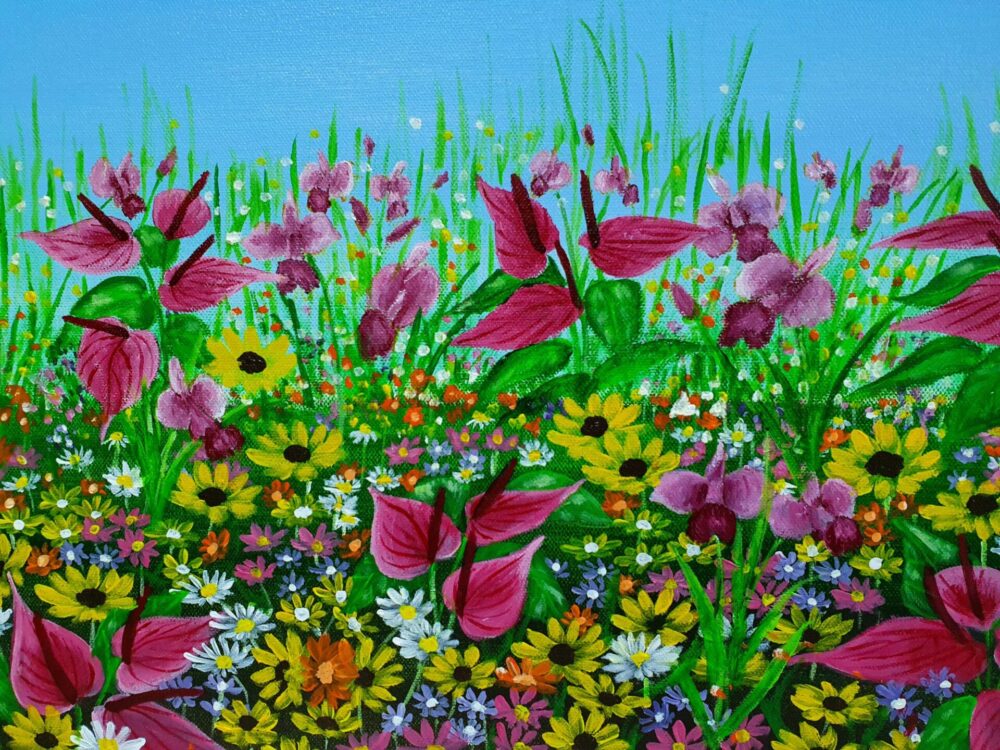 Original  acrylic painting - Wild Flowers 5 - Image 8