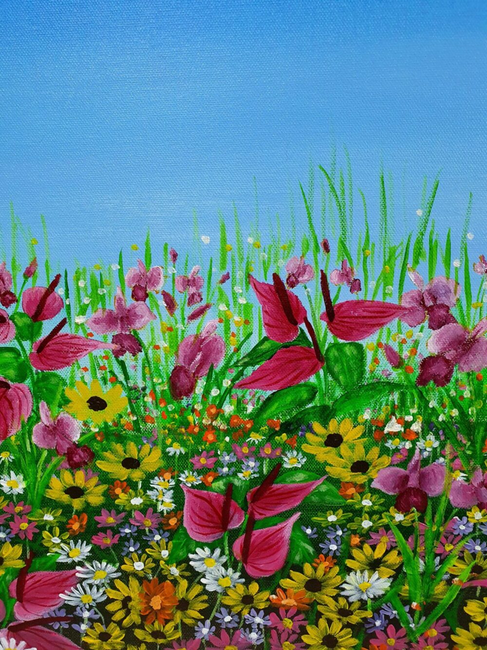 Original  acrylic painting - Wild Flowers 5 - Image 4