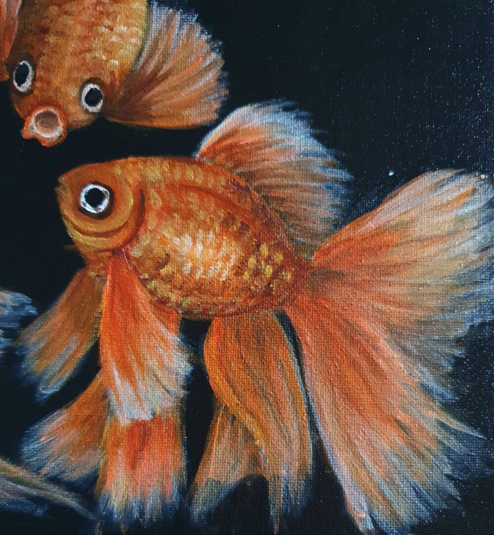 Original Acrylic Painting- Goldfish 1 - Image 3