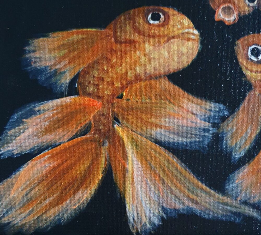 Original Acrylic Painting- Goldfish 1 - Image 4