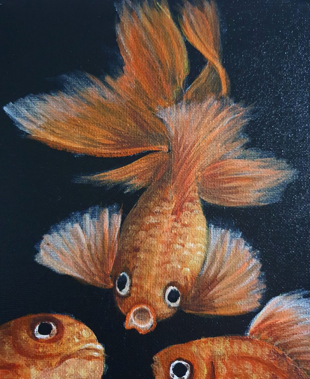 Original Acrylic Painting- Goldfish 1 - Image 2