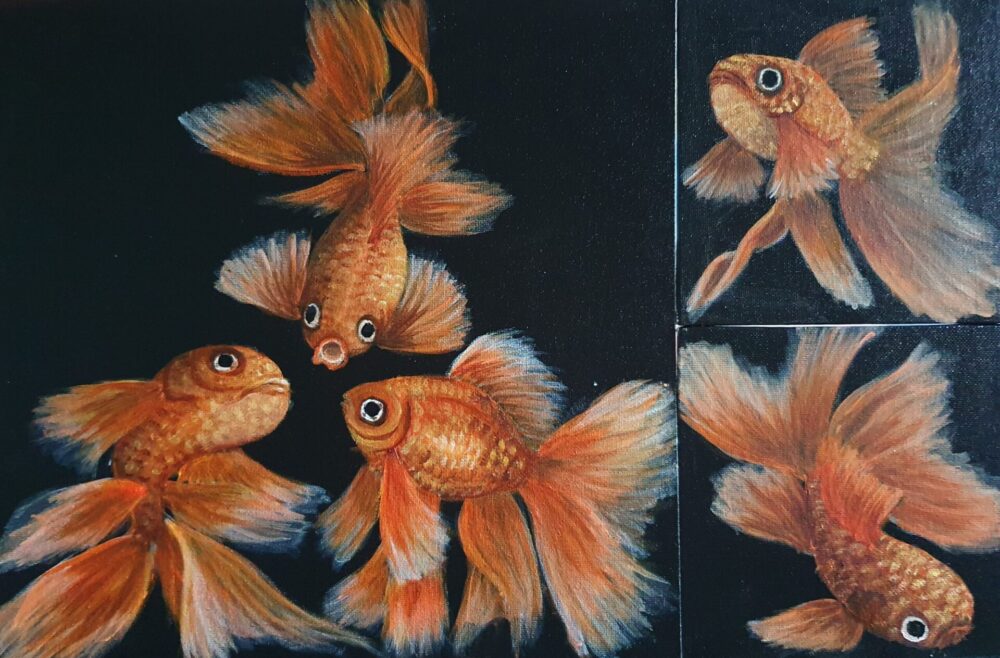 Original Acrylic Painting- Goldfish 1 - Image 5