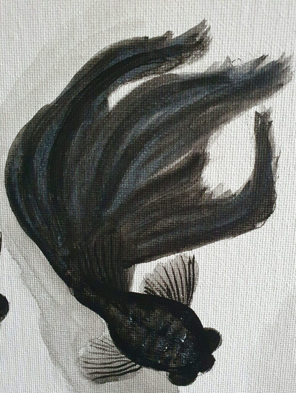 Original Acrylic Painting - Black Goldfishes - Image 4