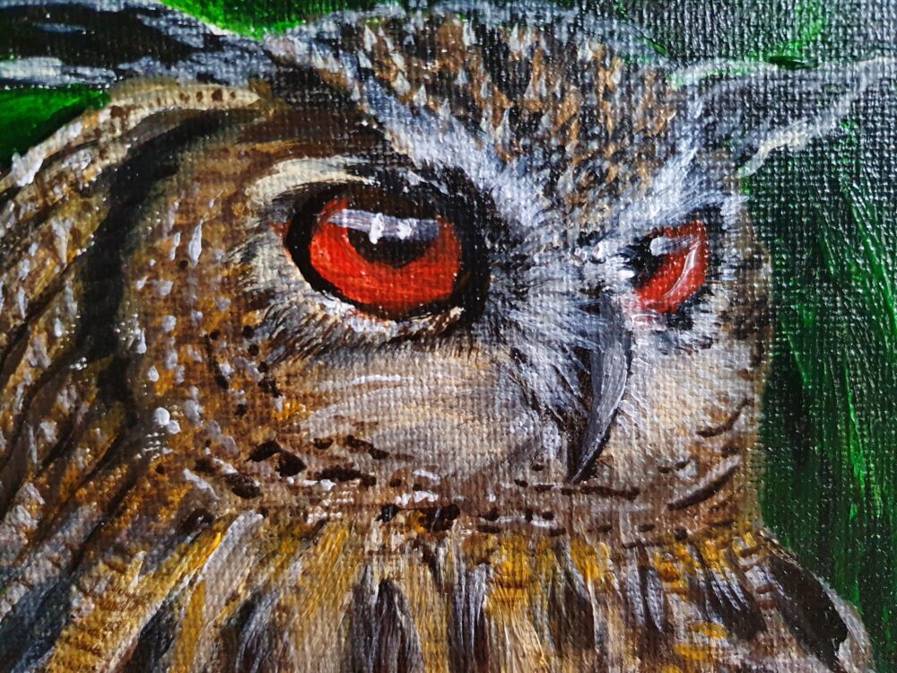 Original Acrylic Painting - Owl 2 - Image 3