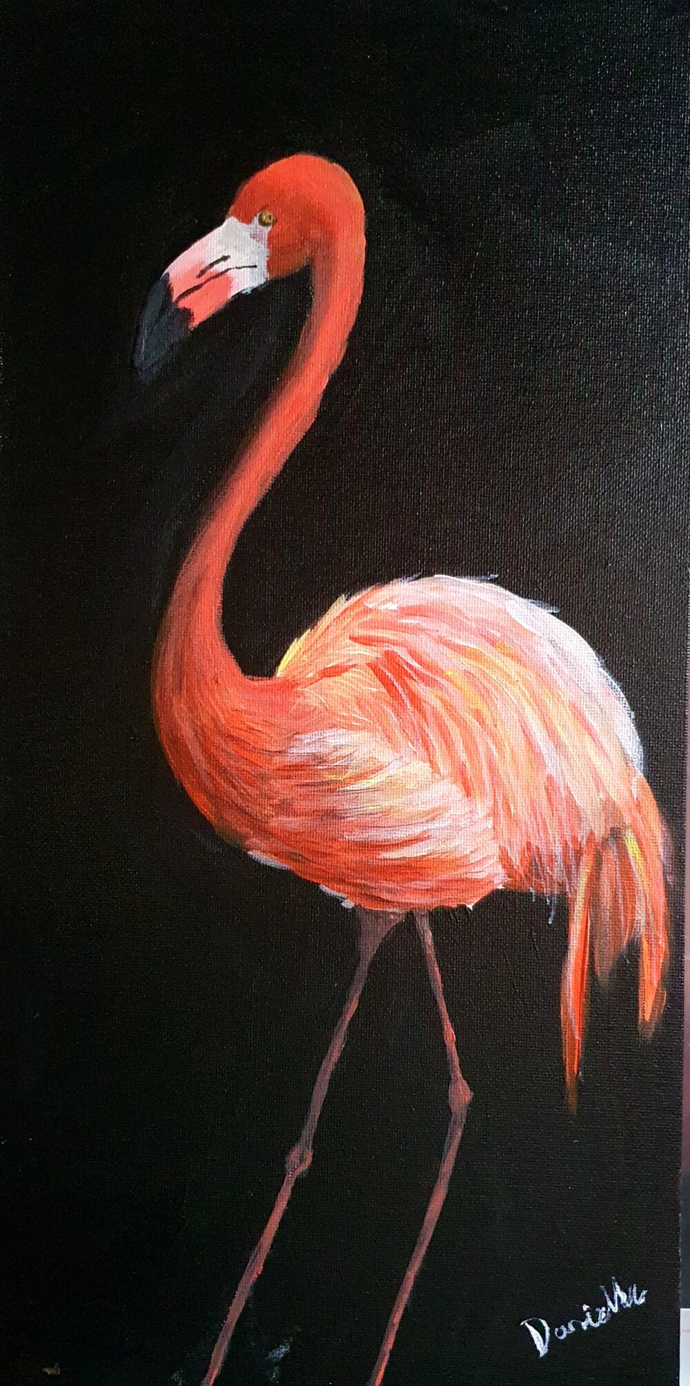 New Acrylic Painting - Flamingo 2