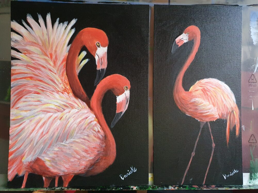 Original Acrylic Painting - Flamingo - Image 5