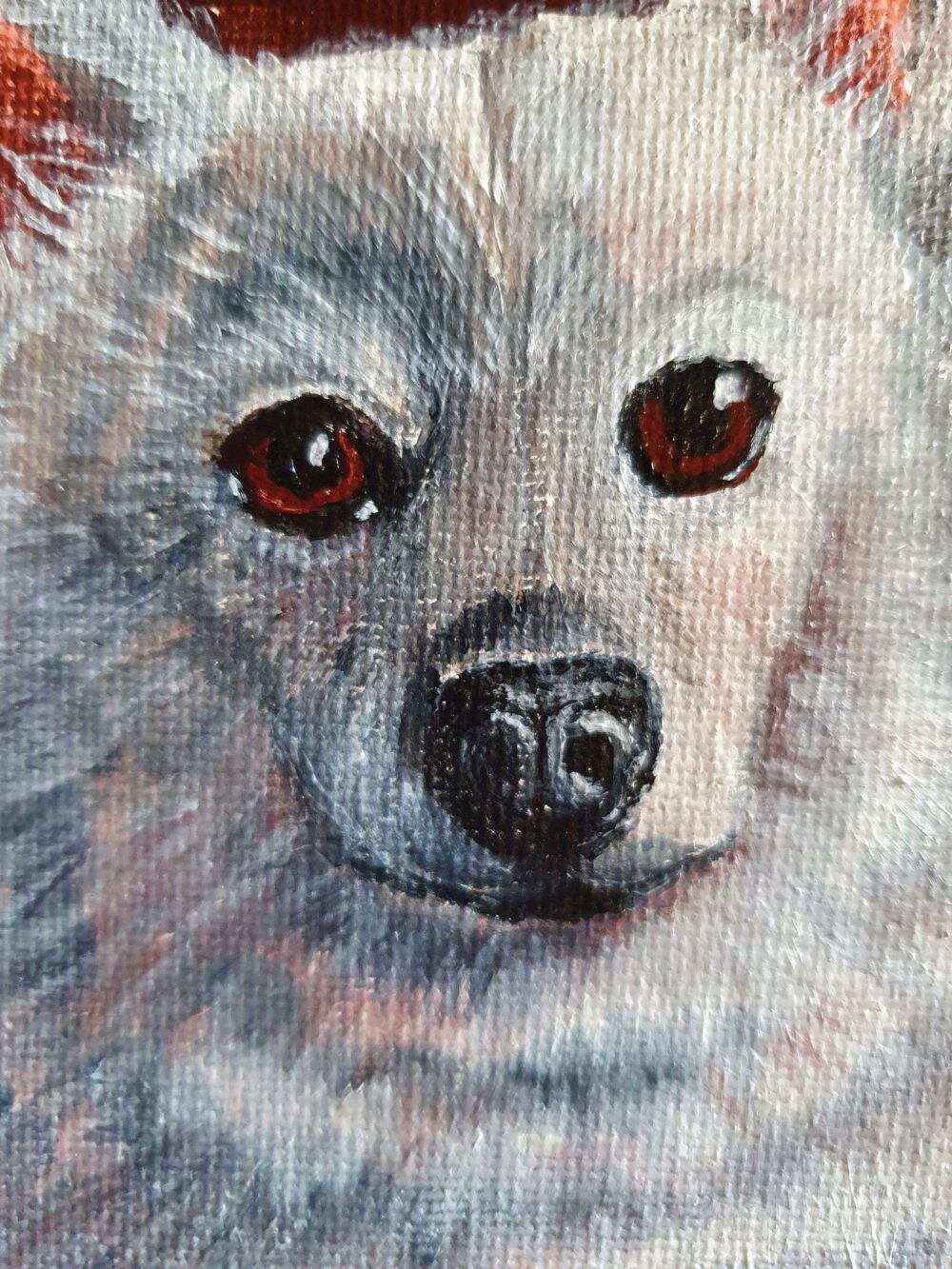 New Acrylic Painting - White Doggy - Image 3