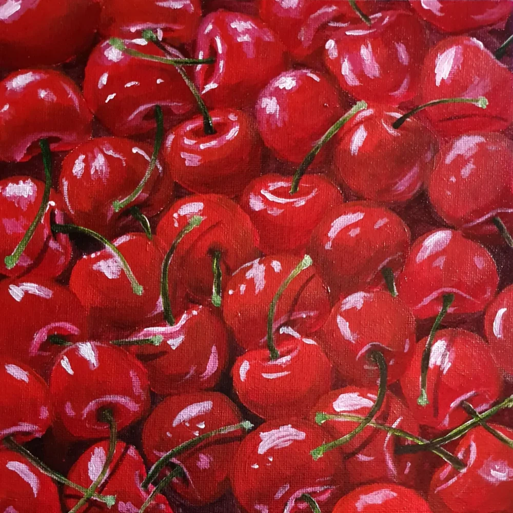 Original Acrylic Painting - Top it off with Cherries