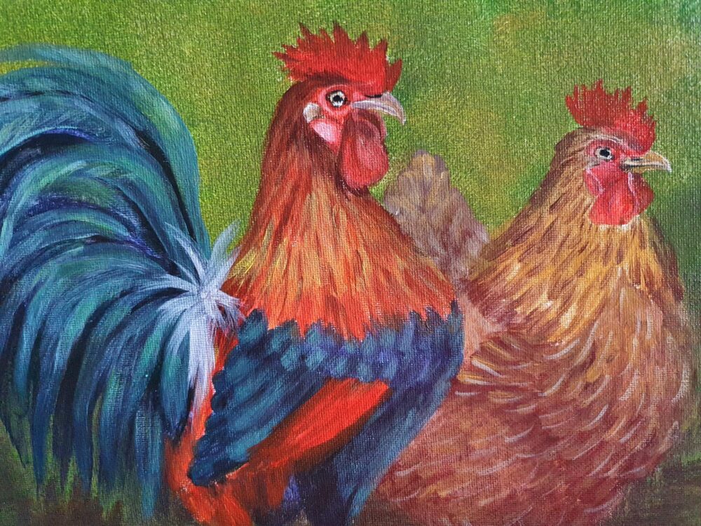 A Countryside Pair: The Rooster and the Hen - Image 3