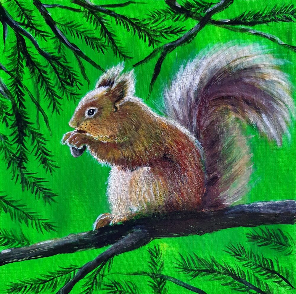 Original Acrylic Painting - Squirrel