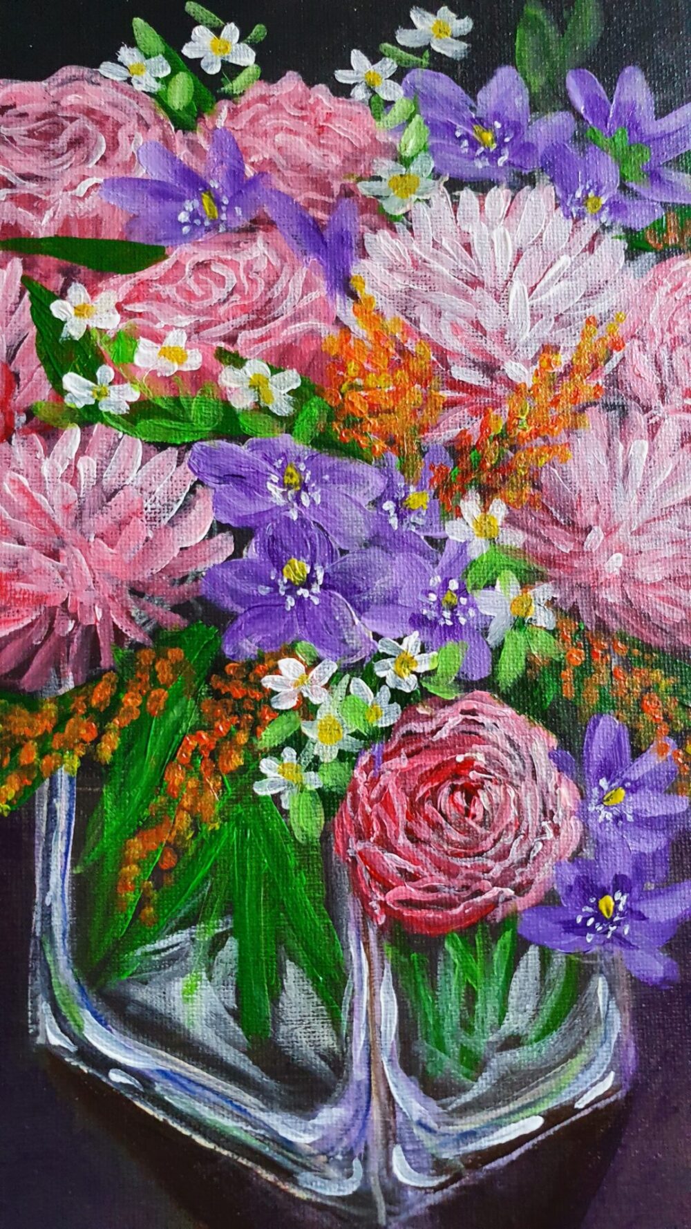 Original Acrylic Painting - Bouquet of Flowers - Image 2