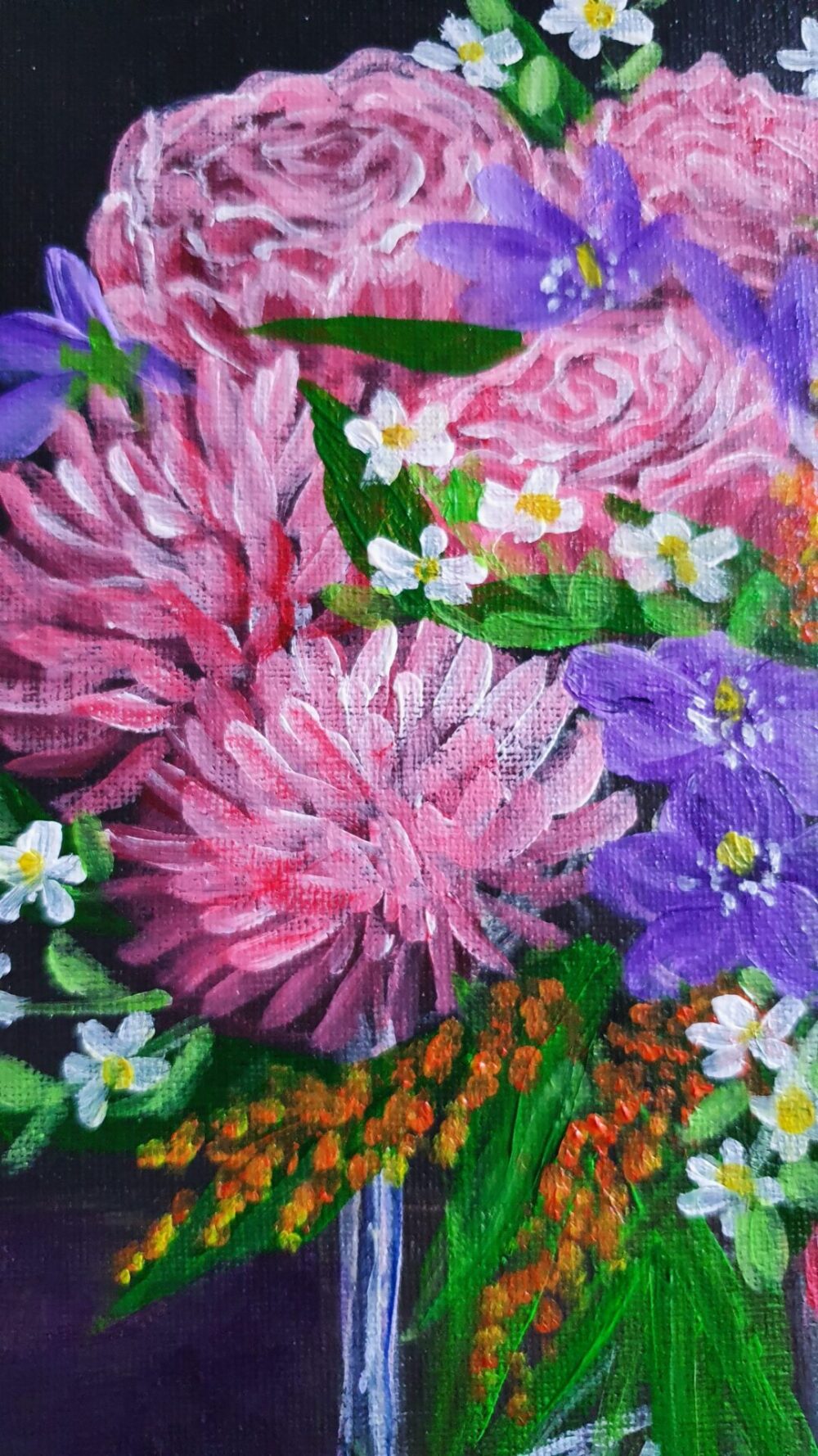 Original Acrylic Painting - Bouquet of Flowers - Image 4