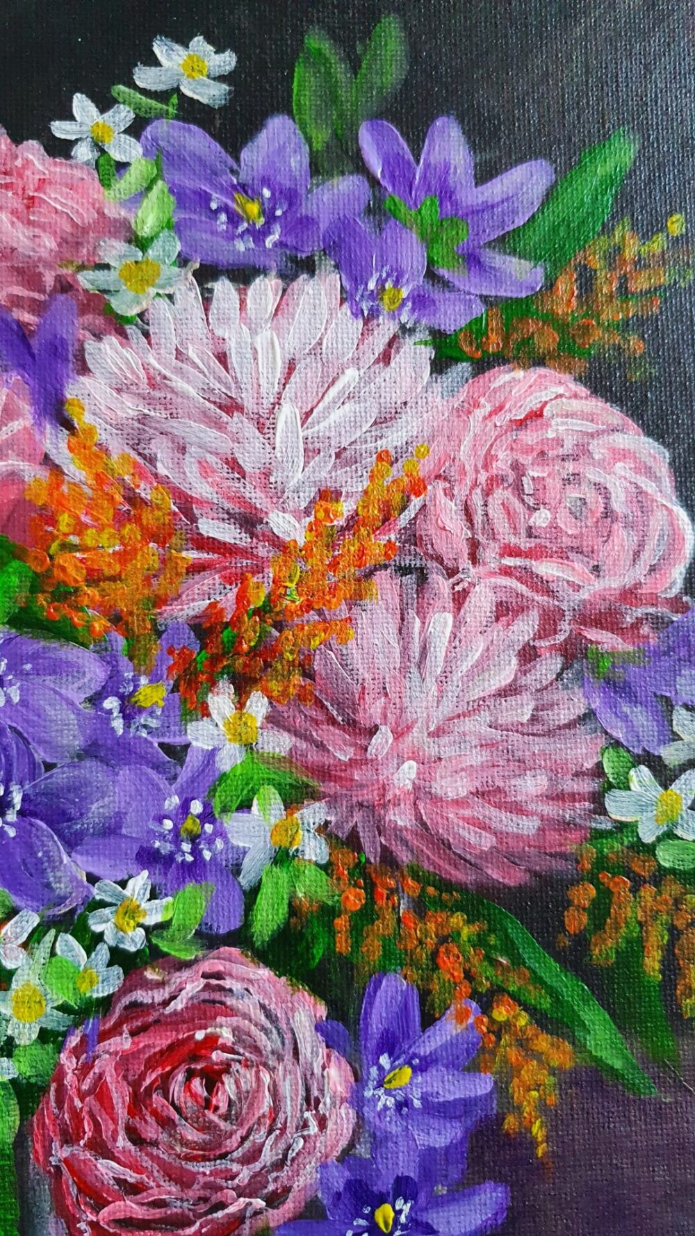 Original Acrylic Painting - Bouquet of Flowers - Image 5