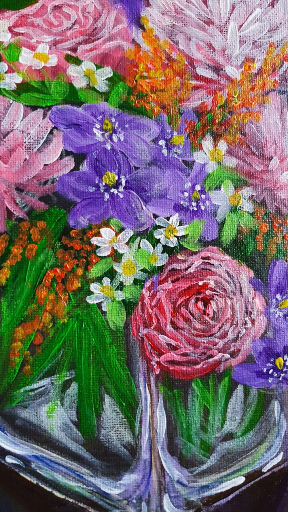 Original Acrylic Painting - Bouquet of Flowers - Image 6