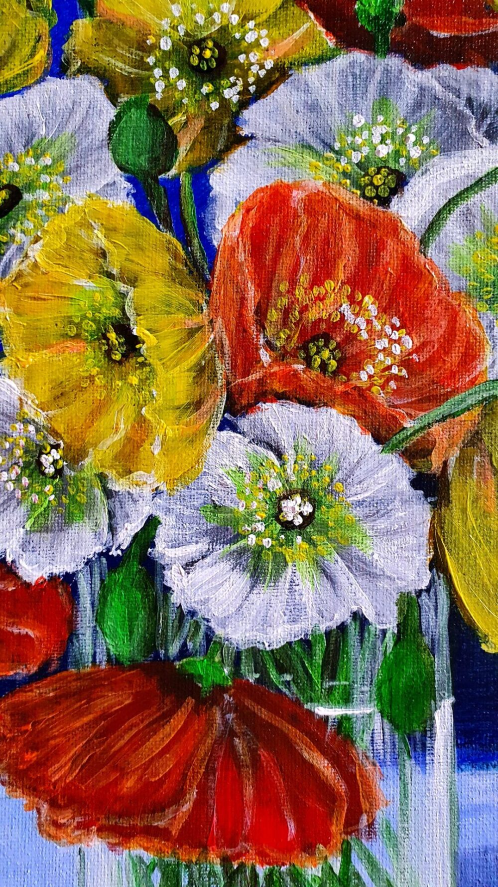 Original Acrylic Painting - Bouquet of Poppies - Image 3