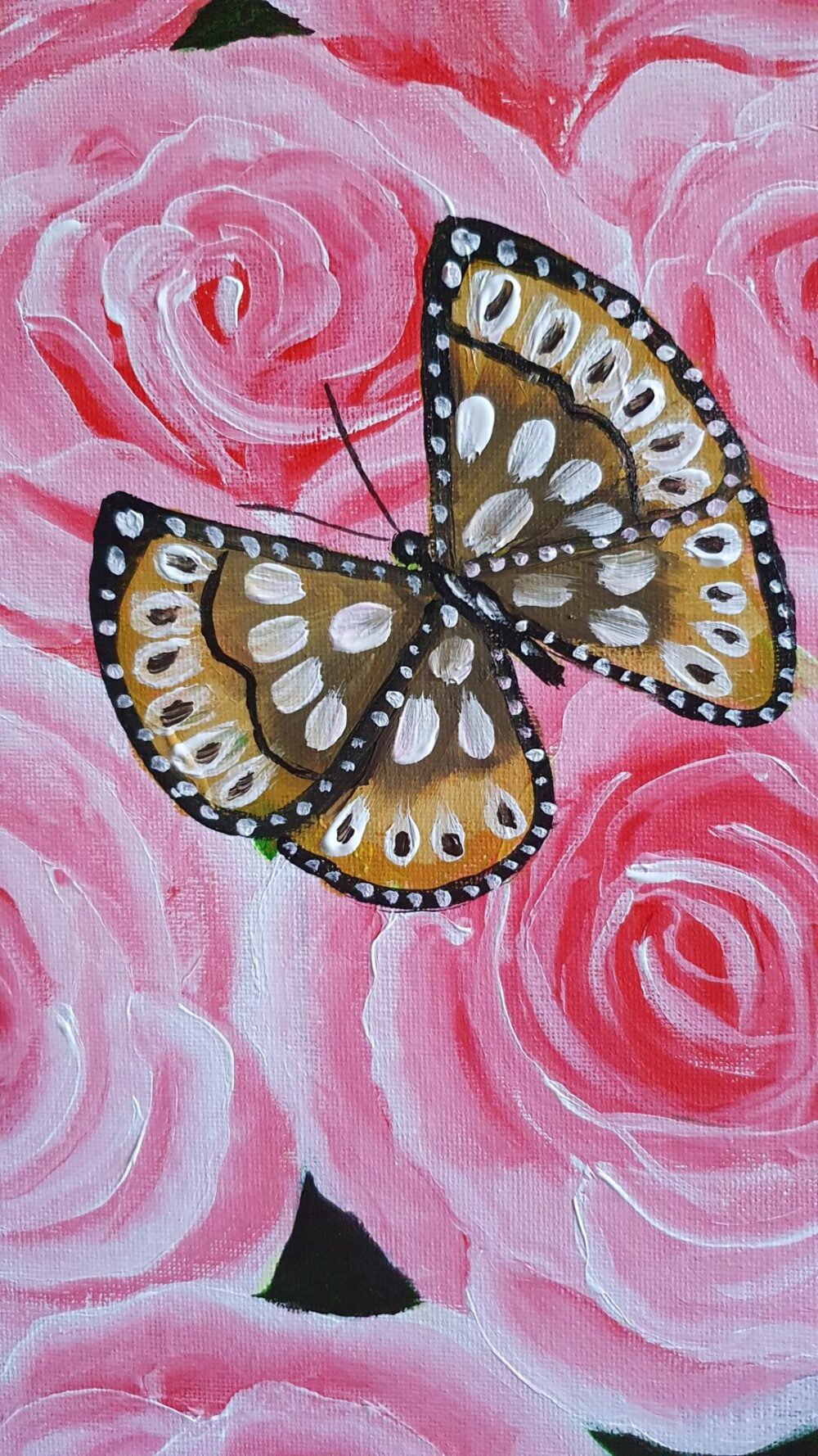 Blissful Encounter: Butterfly and Roses - Image 3