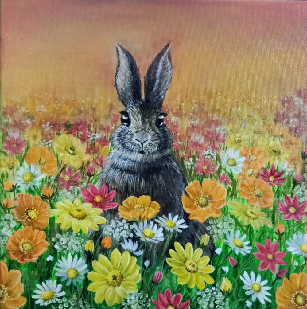 A Hare's Daydream Oil and Acrylic painting