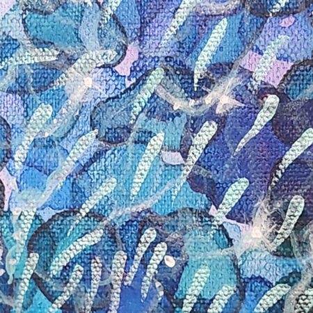 Danielle Art Original Acrylic and Oil Paintings Abstract blue painting with white brushstrokes