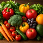 Danielle Art Original Acrylic and Oil Paintings Fresh produce: Colorful assortment of fruits and vegetables, symbolizing food abundance.