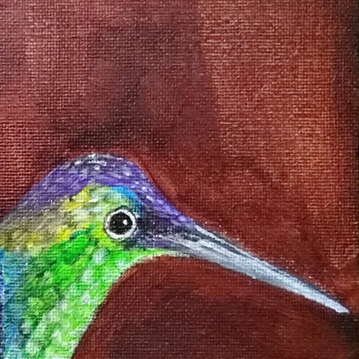 Original Acrylic Painting - Hummingbird — closeup 3