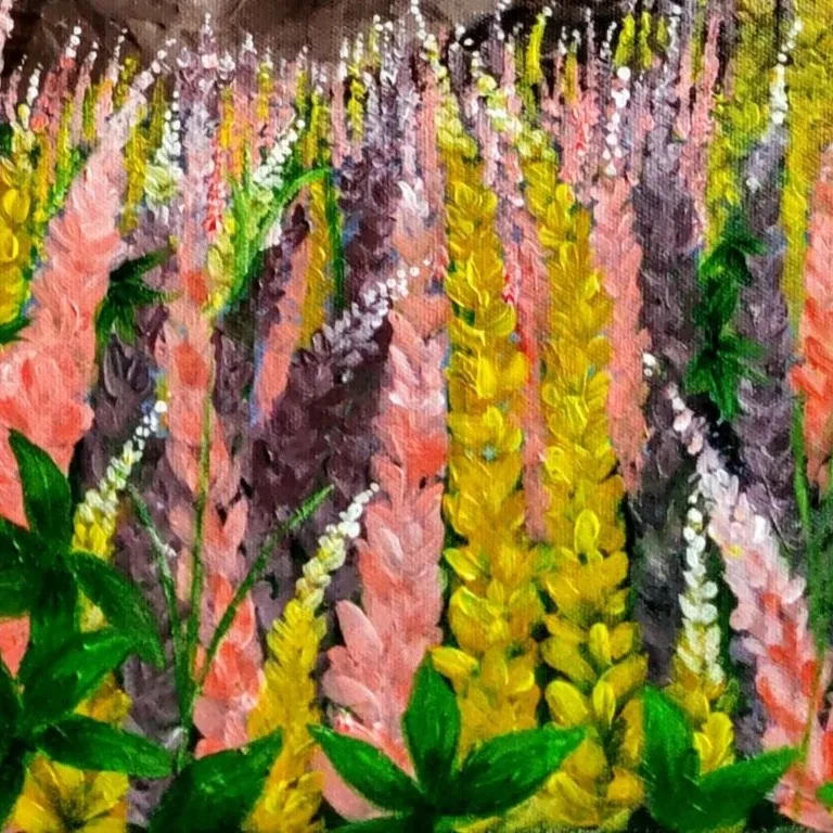 Original Acrylic Painting - Wild Flowers 3 — closeup 1