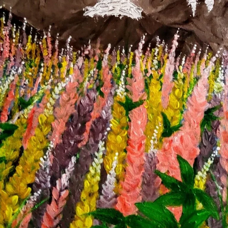 Original Acrylic Painting - Wild Flowers 3 — closeup 2