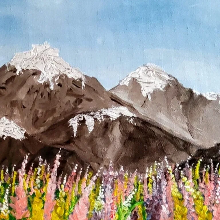 Original Acrylic Painting - Wild Flowers 3 — closeup 3