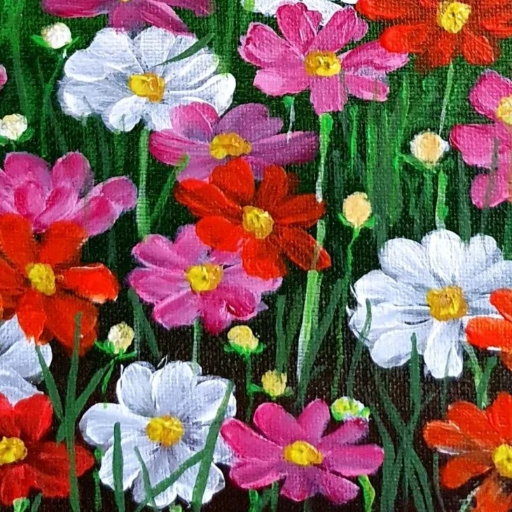 Original Acrylic Painting - Wild Flowers 4 — closeup 1