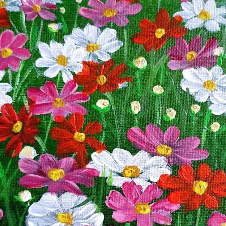 Original Acrylic Painting - Wild Flowers 4 — closeup 2