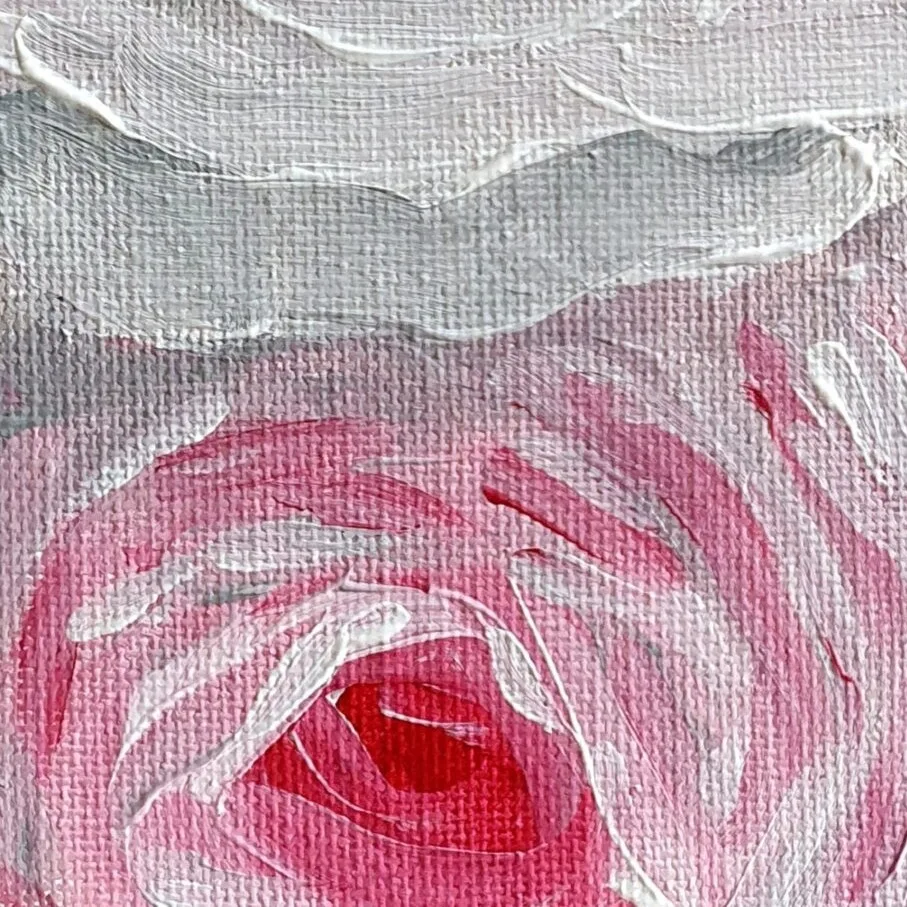 Original Acrylic Painting - La Vie en Rose 2 — closeup 1