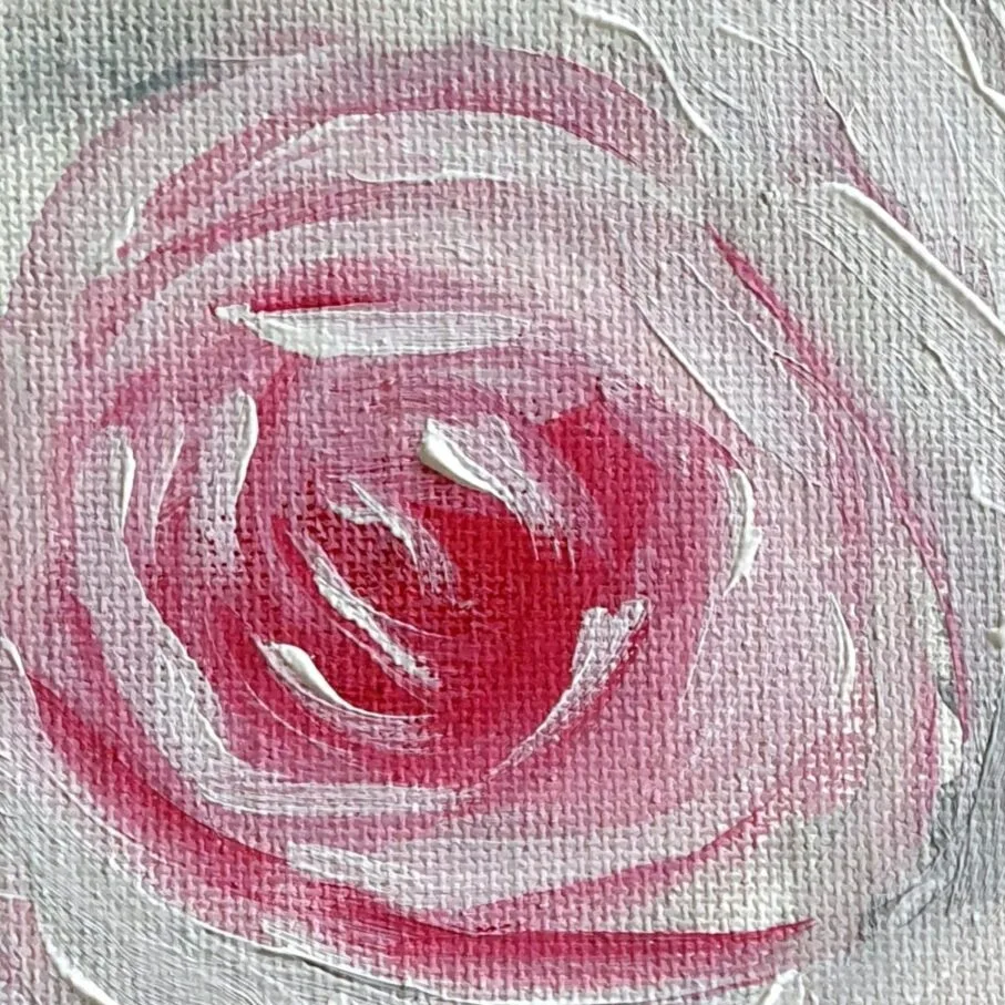 Original Acrylic Painting - La Vie en Rose 2 — closeup 2