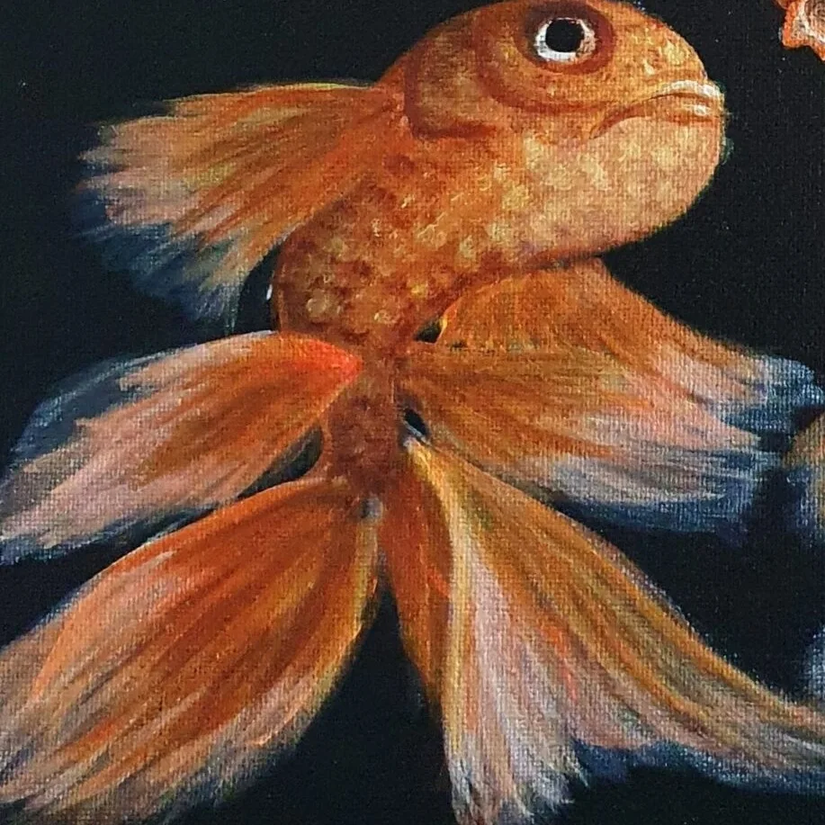 Original Acrylic Painting- Goldfish 1 — closeup 2