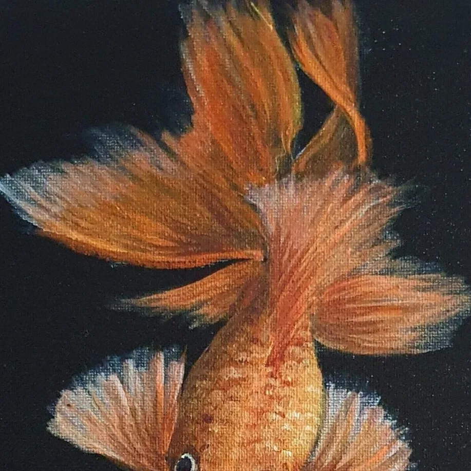 Original Acrylic Painting- Goldfish 1 — closeup 3