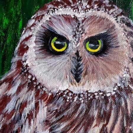 New Acrylic Painting - Owl — closeup 1