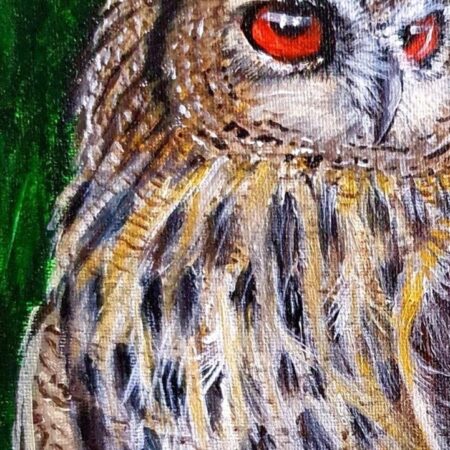 Original Acrylic Painting - Owl 2 — closeup 1