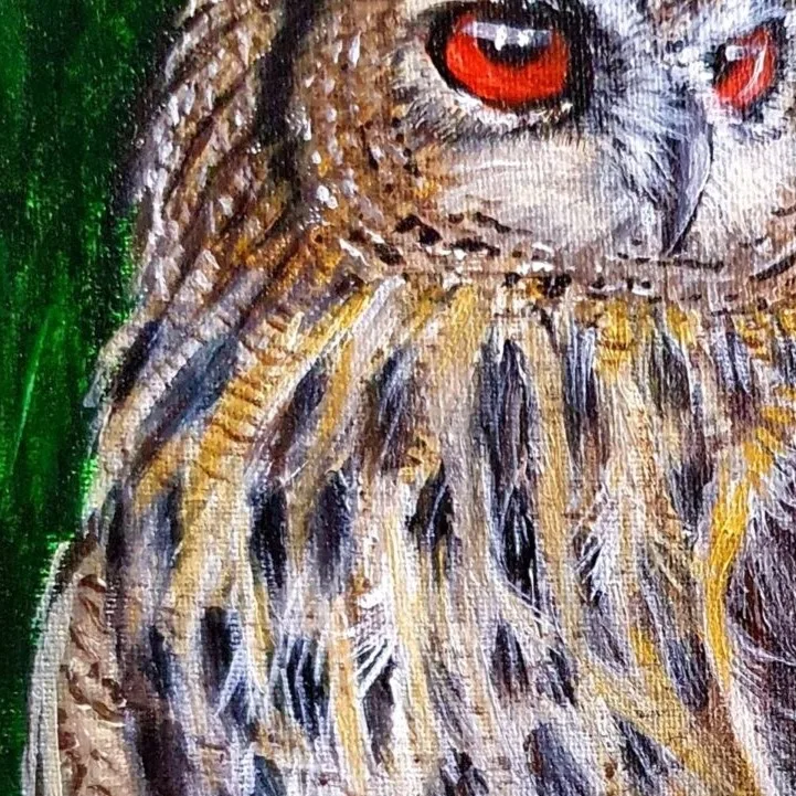 Original Acrylic Painting - Owl 2 — closeup 1