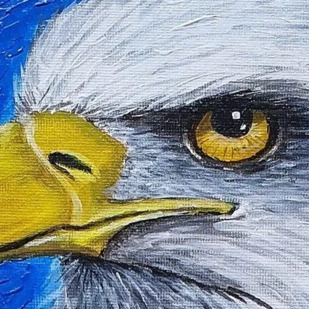 New Acrylic Painting - Bald Eagle Close-up — closeup 2