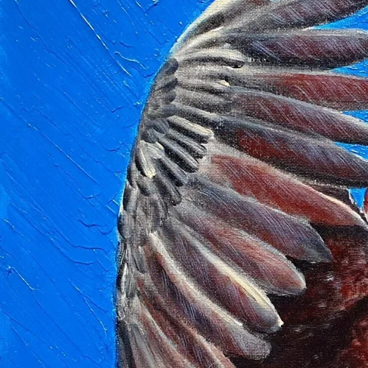 New Acrylic Painting - Bald Eagle Takes Flight — closeup 3