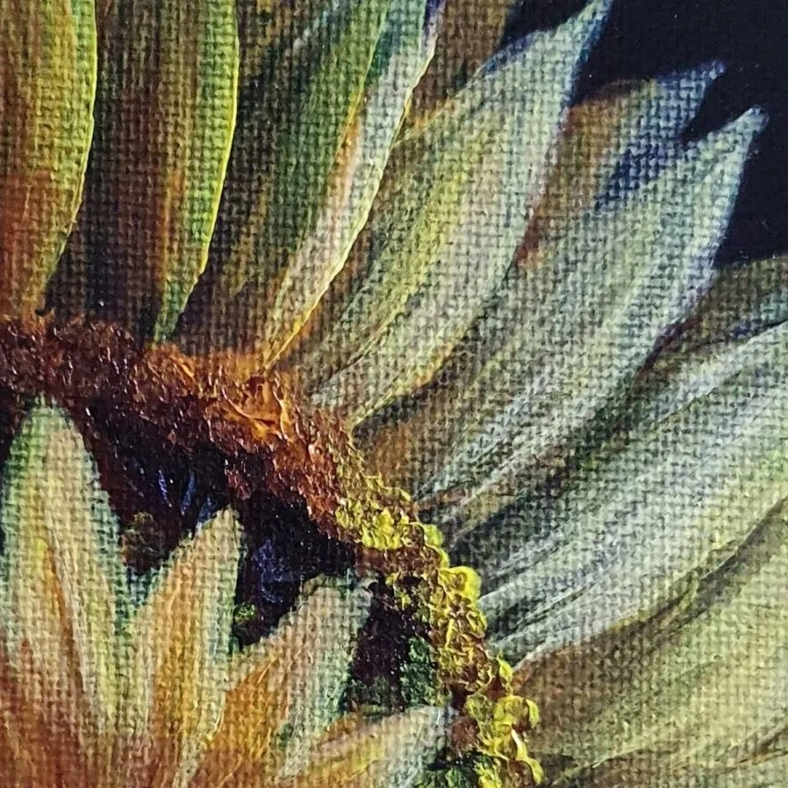 New Acrylic Painting - Sunflower 1 — closeup 1